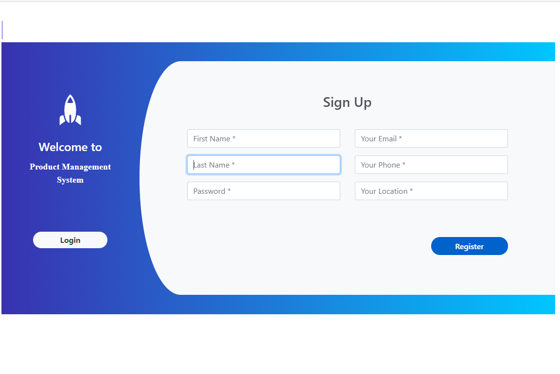 Product Management System Project